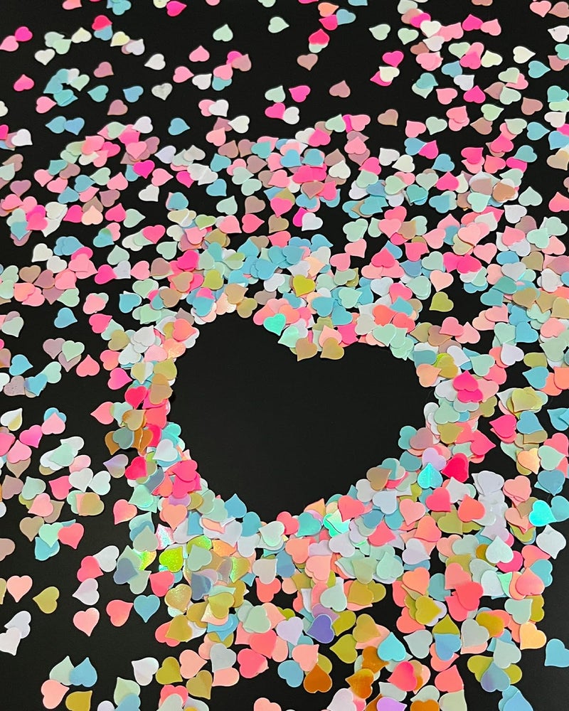 Comemela Iridescent Heart Confetti, Multicolor Valentines Day Table Scatter Sequins Heart Scatter for Wedding Bridal Shower Birthday Party - Image 5