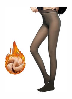 JOGAMS Fleece Lined Tights Women Leggings Thermal Pantyhose Fake Translucent Tights Opaque High Waisted Winter Warm Sheer Tight  - Image 1
