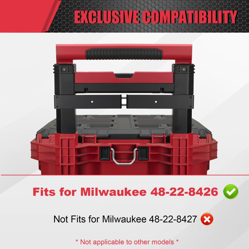 BPOPO Packout Compact Mounting Plate Holder Compatible With Milwaukee 4822-8426 Rolling Toolbox, Mounted On Packout Toolbox Handle ,Mounting Plate For Tool Storage, Organization - Image 2