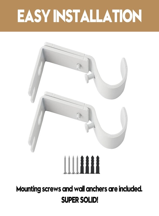 AddGrace Adjustable Curtain Rod Bracket, Fits up to 1 inch Curtain Rod, Set of 2, Sturdy Extendable Curtain Rod Holder, Metal Single Rod Bracket for Wall - Image 4