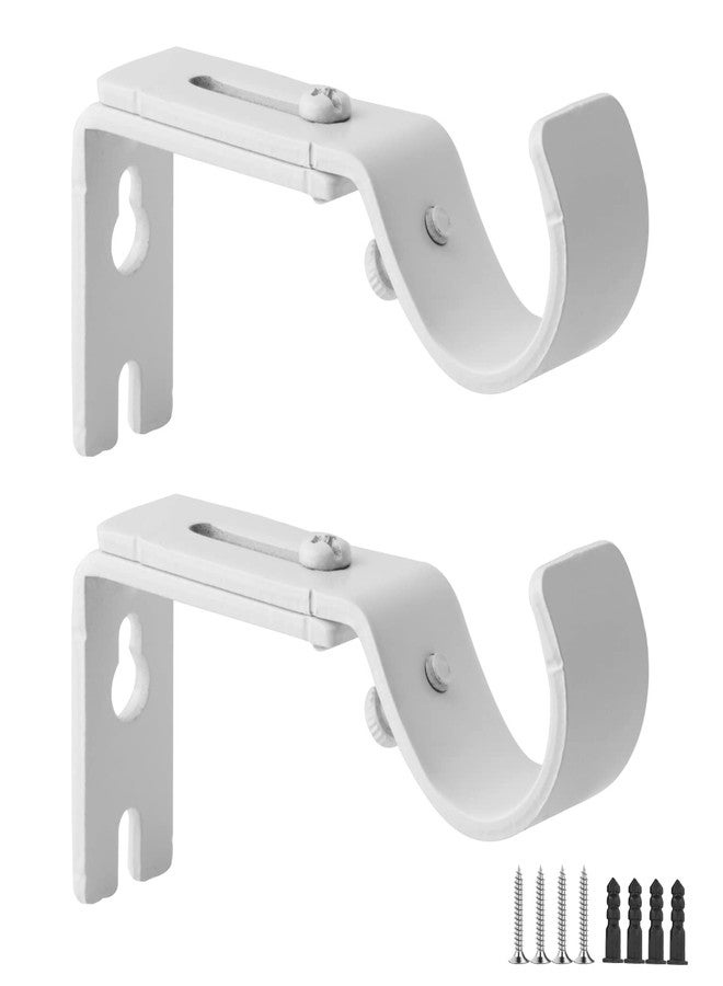 AddGrace Adjustable Curtain Rod Bracket, Fits up to 1 inch Curtain Rod, Set of 2, Sturdy Extendable Curtain Rod Holder, Metal Single Rod Bracket for Wall - Image 1