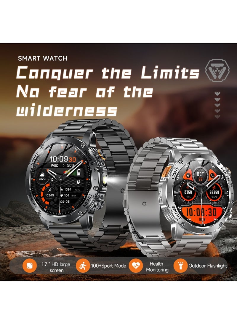 RollsTimi  Men's Multifunctional Bluetooth Smart Sports Watch, Multiple Sports Modes Available, 1.7-Inch High-Definition Full-Touch Screen, LED Wrist Movement Activation, Equipped With A 1000mAh Large-Capacity Battery, Wrist Lift To Wake The Screen, Bluetooth Call Answering/Making, Compatible With Both Android And iOS Systems — RT AK87 - Image 3