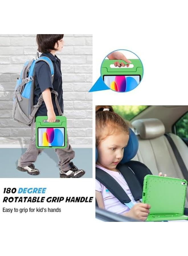 برو كيسيز حافظة أطفال لجهاز ايباد الجيل العاشر مع حامل قلم حافظة ايباد 10 مقاس 10.9 بوصة 2022 حافظة خفيفة الوزن مقاومة للصدمات للأطفال مع حامل ومقبض قابل للتحويل للأطفال الأولاد والبنات والأطفال الصغار باللون الأخضر - Image 4