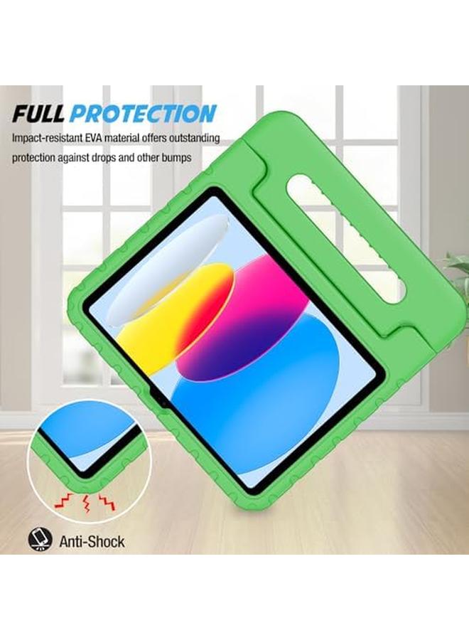 برو كيسيز حافظة أطفال لجهاز ايباد الجيل العاشر مع حامل قلم حافظة ايباد 10 مقاس 10.9 بوصة 2022 حافظة خفيفة الوزن مقاومة للصدمات للأطفال مع حامل ومقبض قابل للتحويل للأطفال الأولاد والبنات والأطفال الصغار باللون الأخضر - Image 3