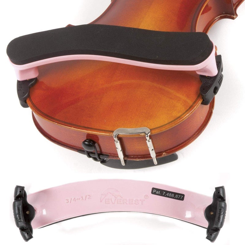 Everest ES2LPI ES Series Violin Adjustable Shoulder Rest 3/4-1/2 - Light Pink - Image 1