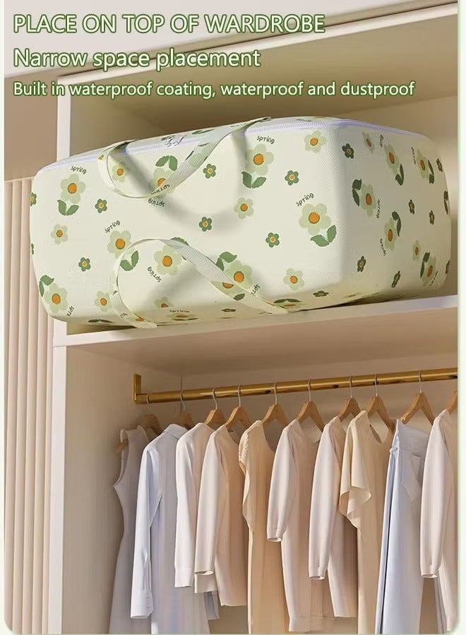 Large Storage Bag Quilt Storage Bag with Carry Handles Collapsible Moving Bags Foldable Closet Organizers Storage Containers  Strong Moving Bags for Clothes Pillows Blankets Bedding Storage Bags 70*30*50cm (105L) Moving Box Alternative - Image 3
