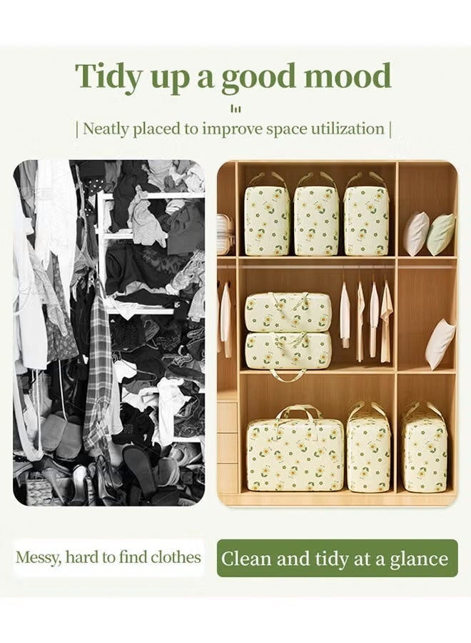 Large Storage Bag Quilt Storage Bag with Carry Handles Collapsible Moving Bags Foldable Closet Organizers Storage Containers  Strong Moving Bags for Clothes Pillows Blankets Bedding Storage Bags 70*30*50cm (105L) Moving Box Alternative - Image 4