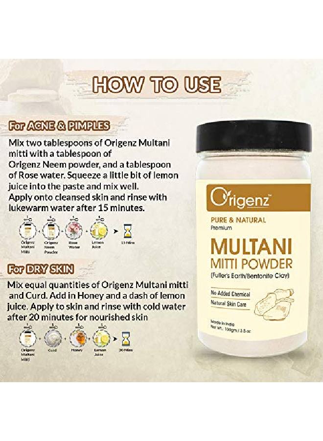 Origenz Premium Multani Mitti Powder 100Gm (Pack Of 2) - Image 5