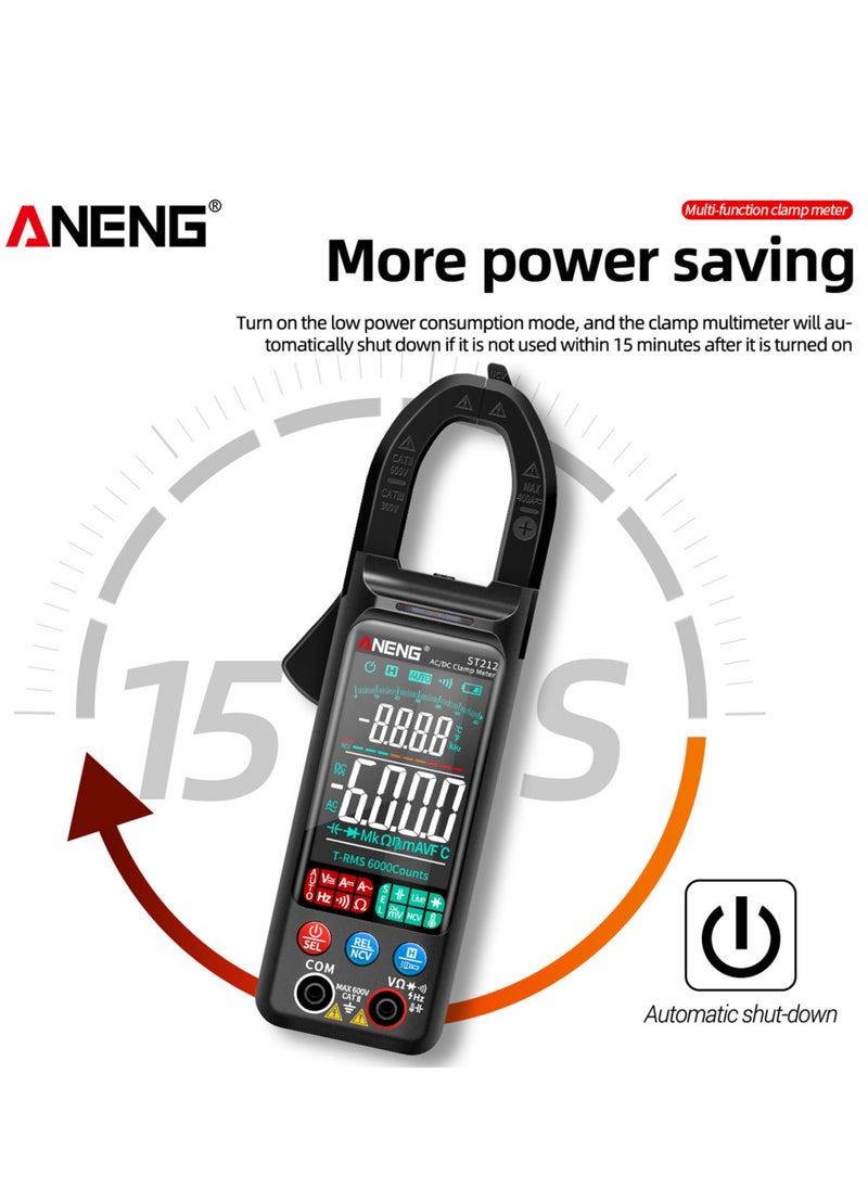 ANENG - ST212 Clamp Meter Intelligent Digital Clamp Multimeter 6000 Counts Smart AC & DC Voltmeter 400A Ammeter VA Colored Display Auto Range Clamp Type Tester NCV Non-contact Voltage Measurer Resistanc - Image 1