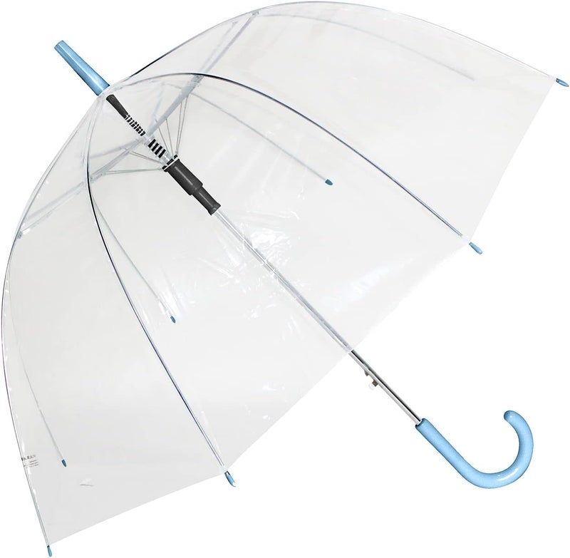 23" Dome Straight Auto Open Umbrella, 23", Fashion Umbrella, Compact Automatic Rain Umbrella,Clear, Transparent, Easy Grip Handle, Adventure- Cosmic