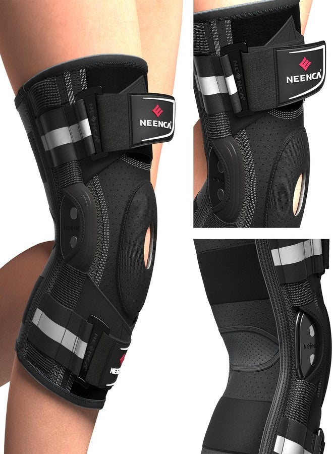 NEENCA Professional Knee Brace for Knee Pain, Hinged Knee Support with Patented X-Strap Fixing System, Strong Stability for Pain Relief, Arthritis, Meniscus Tear, ACL, PCL, MCL, Runner, Sport, Workout - Image 3
