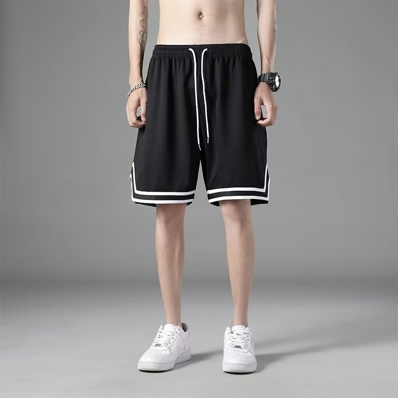 Summer Mens Ice Silk Shorts Casual Large Size Black  - Image 1
