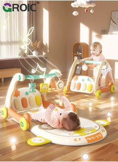 GROIC 3 in 1 Baby Play Mat Baby Gym, Floor Activity Center and Infant Baby Walker, Music & Lighting, Educational Toys Toddler Push Walker, Play Piano Tummy Time, Infant Learning Sensory Play Mat  - Image 2