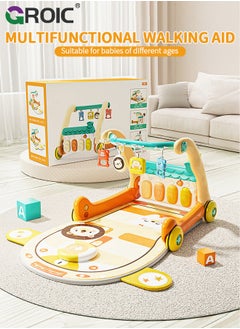 GROIC 3 in 1 Baby Play Mat Baby Gym, Floor Activity Center and Infant Baby Walker, Music & Lighting, Educational Toys Toddler Push Walker, Play Piano Tummy Time, Infant Learning Sensory Play Mat  - Image 3