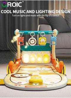 GROIC 3 in 1 Baby Play Mat Baby Gym, Floor Activity Center and Infant Baby Walker, Music & Lighting, Educational Toys Toddler Push Walker, Play Piano Tummy Time, Infant Learning Sensory Play Mat  - Image 4