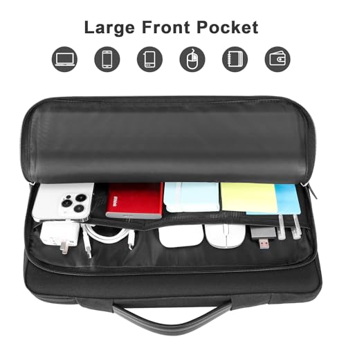 Losong 16.1/15.6 Inch Portable Monitor Case, 15.6 inch Laptop Protective Carrying Cover with PU Handle, Large Accessory Pocket and Water Resistant for Travel Monitor Bag Display Screen Sleeve, Black - Image 3