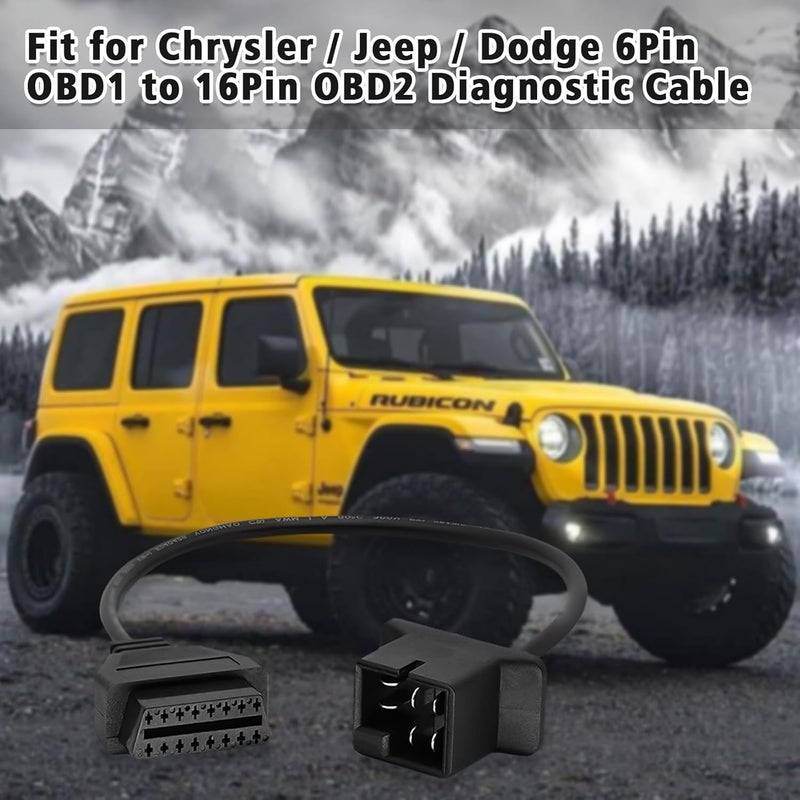 AMHTDOL OBD1 to OBD2 Adapter for Chrysler 6pin to 16pin Diagnostic Cable - Image 2