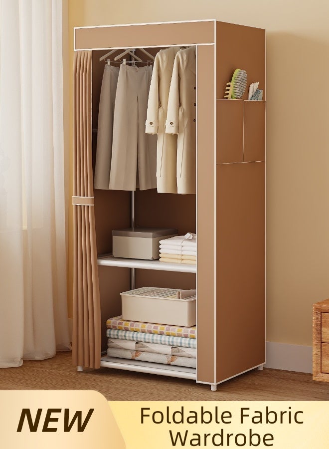 Easy Install Portable Nonwoven Fabric Wardrobe | Space - Saving Storage Closet with Hanging Rod (56×44×146cm) - Image 1