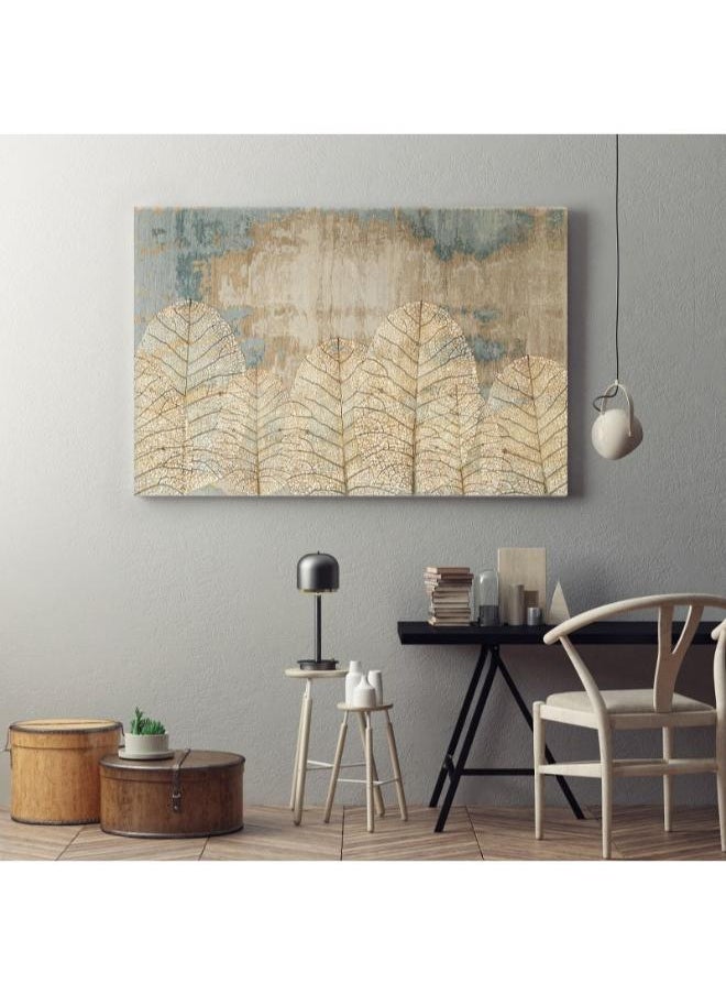 Home Gallery home gallery modern abstract geometry handpainted tropical foliage Printed Canvas wall art  - Image 1