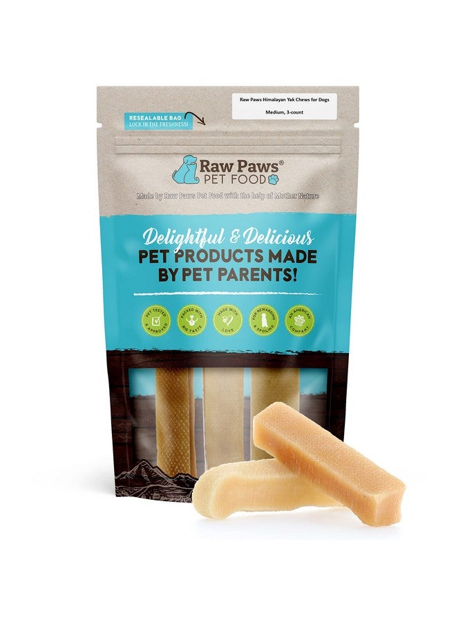 Raw Paws Himalayan Yak Chews For Dogs, Medium Chews (3Count)  Himalayan Cheese For Medium Dogs  Yak Bones For Dogs  Yak Milk Bones For Dogs  Dog Cheese Chews Himalayan Yak Chews For Medium Dogs - Image 1