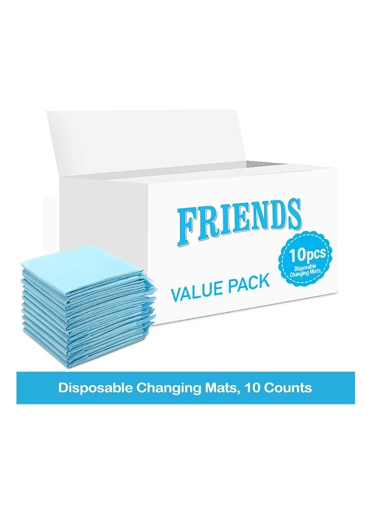 Friends حصائر تغيير قابلة للتخلص منها، 10 قطع، حصيرة ناعمة مقاومة للماء، حصيرة تغيير محمولة مقاومة للتسرب، وسادة تحتية مقاومة للتسرب للأمهات الجدد، وسادة حماية لطاولة المراتب - Image 2