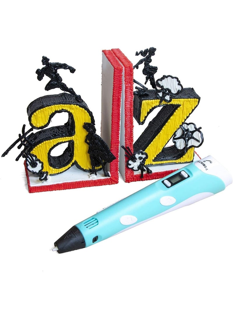 3D Printing Pen with Display Includes 3D Pen 3 Starter Colors of PLA Filament Stencil Book Project Guide and Charger  - Image 3