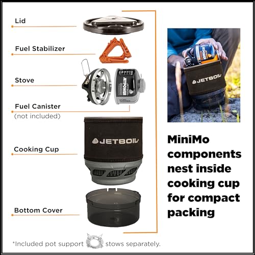 Jetboil MiniMo Camping and Backpacking Stove Cooking System with Adjustable Heat Control (Carbon) - Image 4