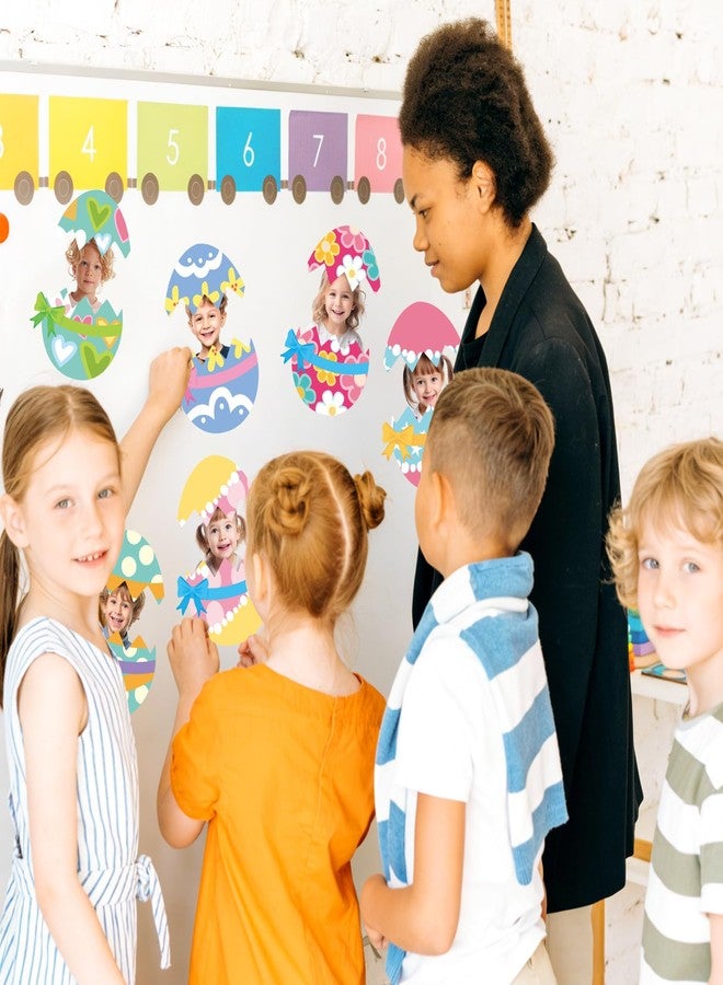 WorldBazaar Easter Egg Cutouts Bulletin Board Decoration 45 pcs DIY Egg Craft with Photo Space Spring Classroom Party Wall Decoration - Image 5
