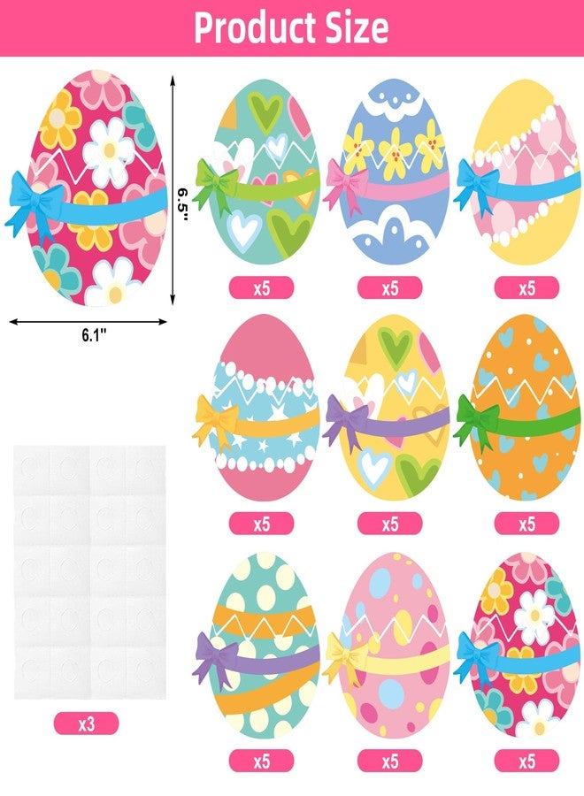 WorldBazaar Easter Egg Cutouts Bulletin Board Decoration 45 pcs DIY Egg Craft with Photo Space Spring Classroom Party Wall Decoration - Image 4
