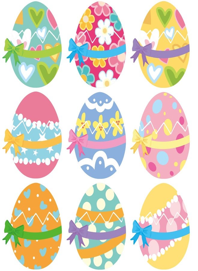 WorldBazaar Easter Egg Cutouts Bulletin Board Decoration 45 pcs DIY Egg Craft with Photo Space Spring Classroom Party Wall Decoration - Image 1