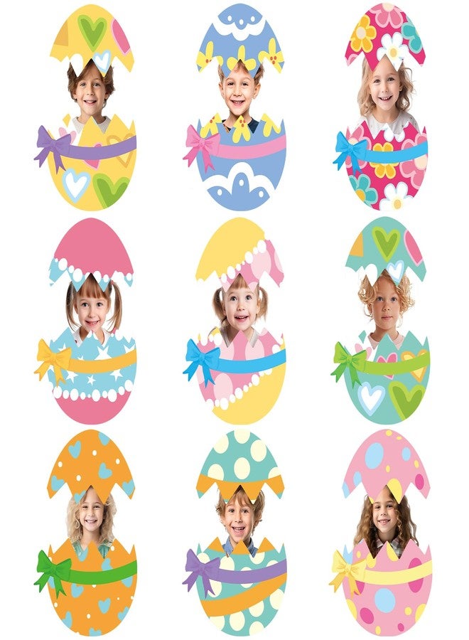 WorldBazaar Easter Egg Cutouts Bulletin Board Decoration 45 pcs DIY Egg Craft with Photo Space Spring Classroom Party Wall Decoration - Image 2