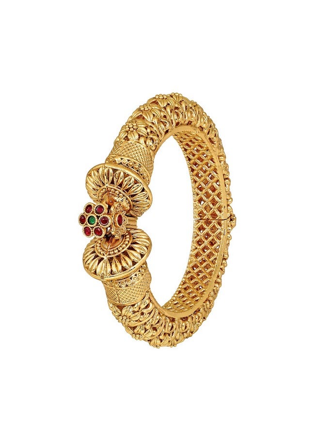 بيورا سوار كادا من بيورا مطلي بالذهب، قطعة واحدة سميكة قابلة للفتح، مقاس 2.4 بوصة، مجوهرات جوخرو العرقية التقليدية للنساء - Image 3