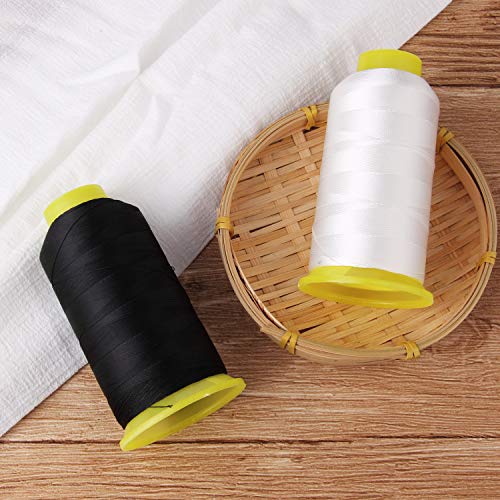 JIAKAI T70#69 Bonded Nylon Sewing Thread - 1500 Yard Spool -(White+Black) 2PCS - Image 4
