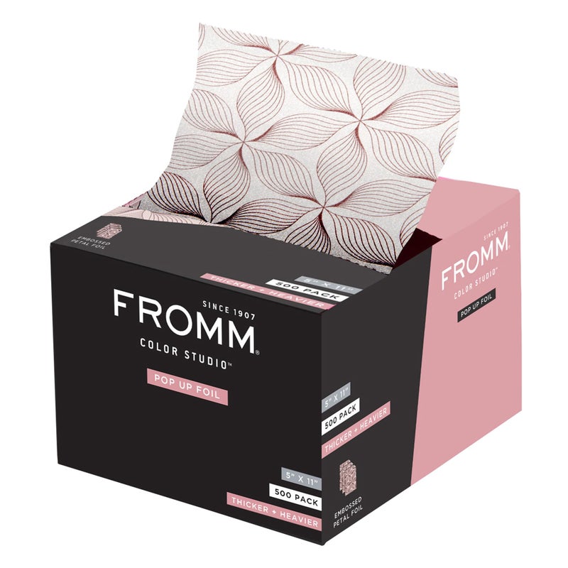 Fromm Pop Up Hair Foils Pink Petals Pattern Cosmetology Supplies Hairstylist Essentials Lightweight Ideal for Highlighting and Coloring Precut 5 x 11 500 Foil Sheets