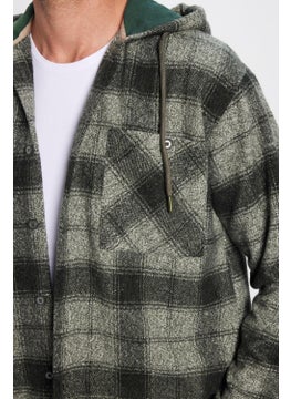 Tudors Men's Relax Fit Casual Cut Lumberjack Hooded Double Pocket Button Plaid Winter Shirt  - Image 4