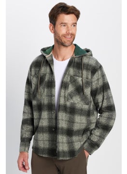 Tudors Men's Relax Fit Casual Cut Lumberjack Hooded Double Pocket Button Plaid Winter Shirt  - Image 3