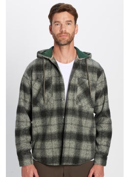 Tudors Men's Relax Fit Casual Cut Lumberjack Hooded Double Pocket Button Plaid Winter Shirt  - Image 2