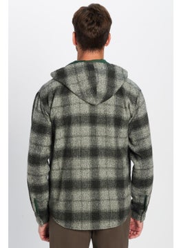Tudors Men's Relax Fit Casual Cut Lumberjack Hooded Double Pocket Button Plaid Winter Shirt  - Image 5