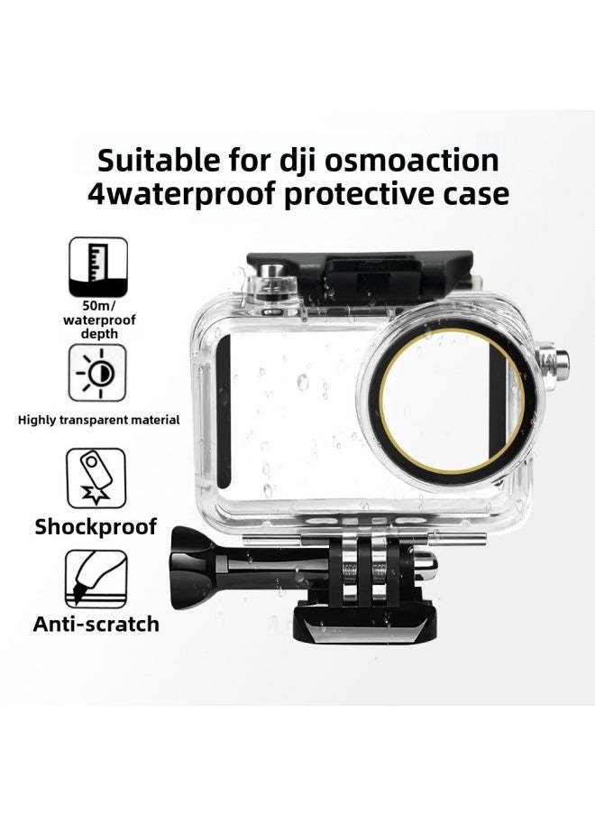 Generic For DJI Osmo Action 5/4/3 Waterproof Case Sports Camera Accessories 50M Diving Protective Case-Color:Dji Osmo Action 5/4/3 Waterproof Case  - Image 3