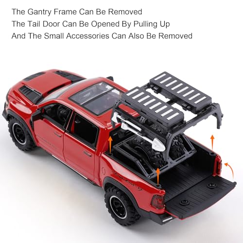 SASBSC Toy Dodge Mammoth Pickup Truck Model Car Vehicle Toy for Kids Boys 3+ Years, Diecast Metal Truck with Sound and Light, 1:32 Alloy Toy Truck for Kids Birthday Gift and Model Collection - Image 3