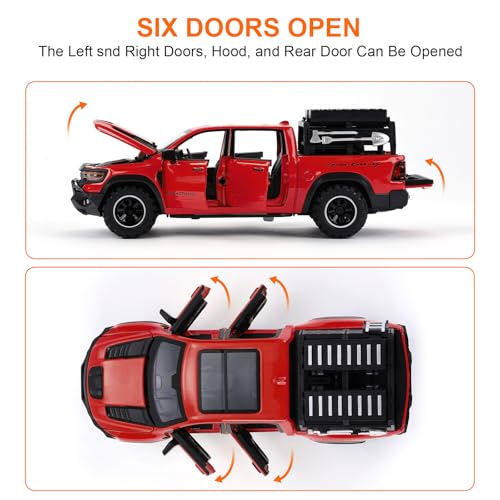 SASBSC Toy Dodge Mammoth Pickup Truck Model Car Vehicle Toy for Kids Boys 3+ Years, Diecast Metal Truck with Sound and Light, 1:32 Alloy Toy Truck for Kids Birthday Gift and Model Collection - Image 5