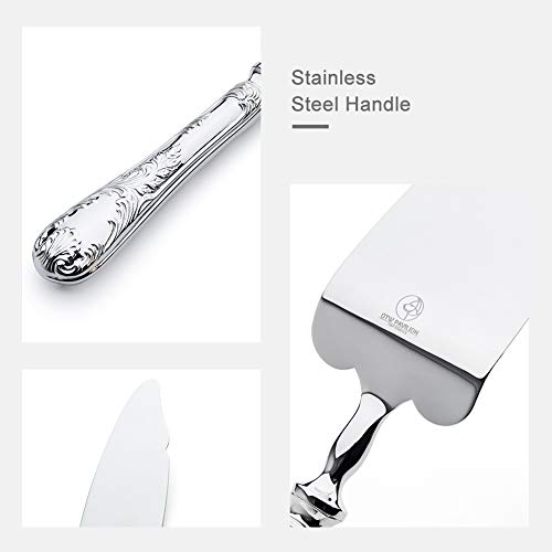 OTW PAVILION 2 Piece Wedding Cake Server Set,18/10 Stainless Steel Dessert Set Pie Server Cake Cutter Knife for Birthday,Anniversary,Holiday,Baby Shower,Party (Versailles, Stainless steel-V) - Image 3