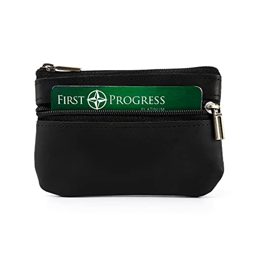 Hense Coin Purse for Men,Coin Pouch for Men, Genuine Leather Mens Tray Purses Coin Purse Cash Change Wallet Key Holder Money Pouch (black) - Image 5