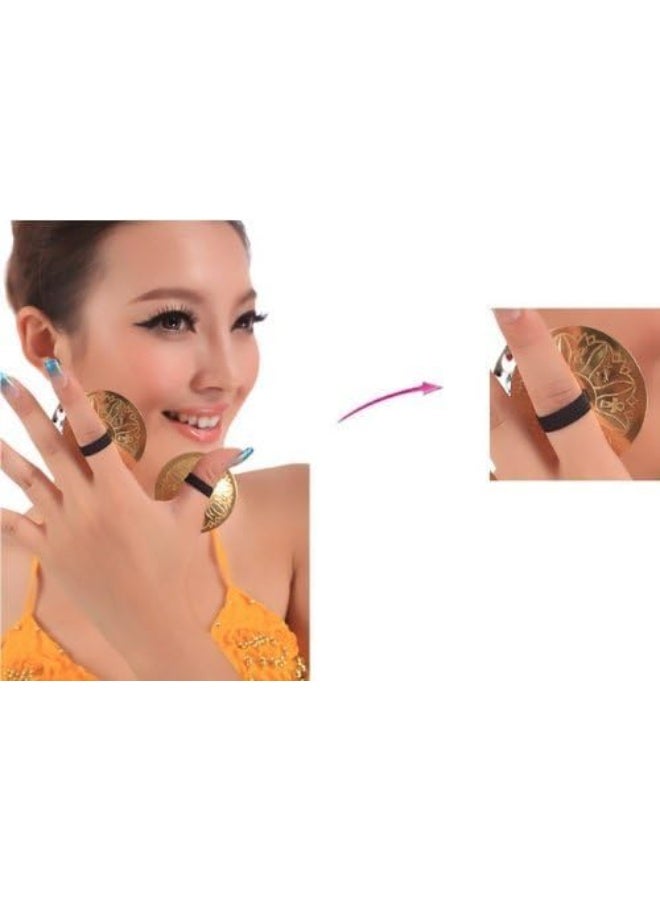 Generic Wowlife 4 Pcs/2 Pairs Professional Belly Dancing Dance Costume Oriental Dance Finger Zills Finger Cymbals for Dancer Evening Party  - Image 2