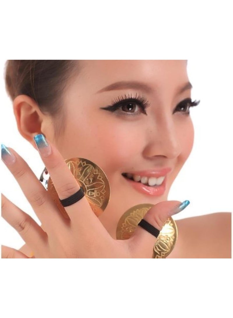 Generic Wowlife 4 Pcs/2 Pairs Professional Belly Dancing Dance Costume Oriental Dance Finger Zills Finger Cymbals for Dancer Evening Party  - Image 5