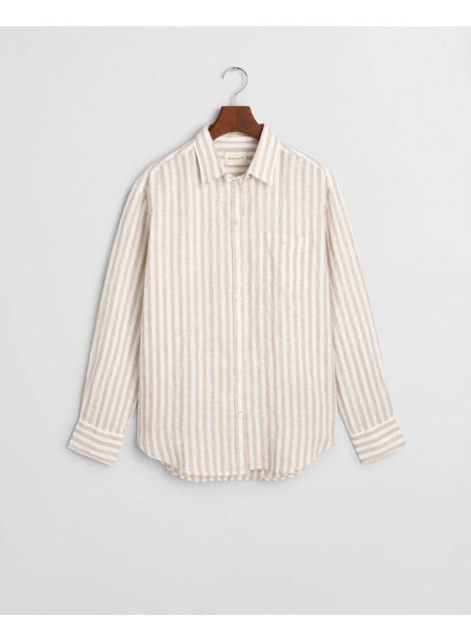 غانت قميص كتان مخطط مريح من جانت - Image 1