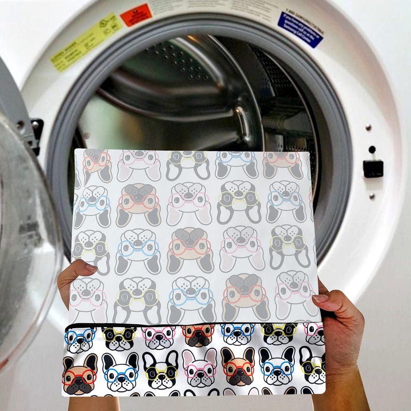 FLOCK THREE Washable and Reusable Wet Bag Diaper Bag Water Resistant Swimming Bag Travel Toiletries Pouch Pugs Dog Print Zippered 12.6'' x 16.5'' - Image 5