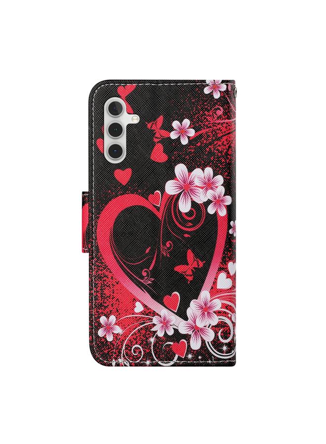 اس-توب جراب هاتف Samsung Galaxy A35 بنمط رسم ملون من الجلد القابل للطي - Image 3