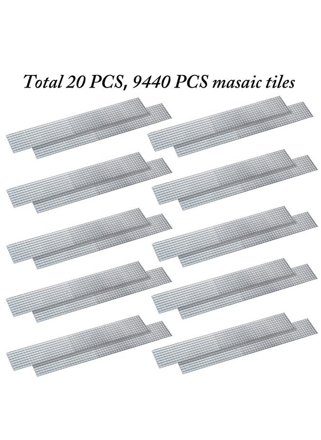 PP OPOUNT PP OPOUNT 9440 PCS Self Adhesive Mirror Mosaics Sheets, 5 x 5 mm Silver Mirrors Mosaic Square Glass for Craft,Home Decorations  - Image 3