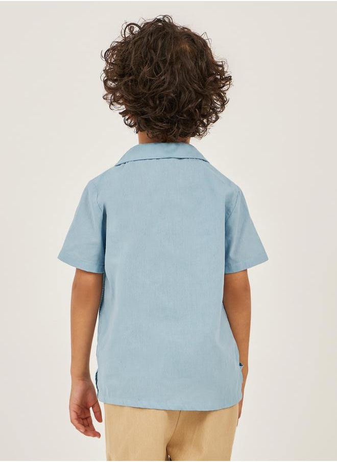 Styli Embroidered Detail Panelled Shirt with Pocket  - Image 4